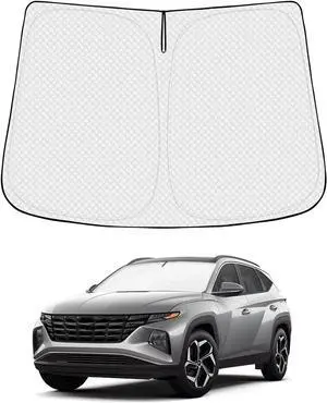 Windshield Sun Shade for Hyundai Tucson Accessories 2022-2025 2026 Thicken 6-Layer Foldable Front Window Sunshade Cover Sun Visor Protector Block UV Rays Keep Vehicle Cool