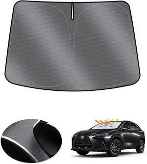 Karltys Windshield Sun Shade for 2022-2025 2026 Lexus NX NX250 NX350 NX350h NX450h+ Accessories, UPF50+ Reflective Front Window Sunshade for Lexus NX Foldable Sun Visor Protector Keep Car Cooler