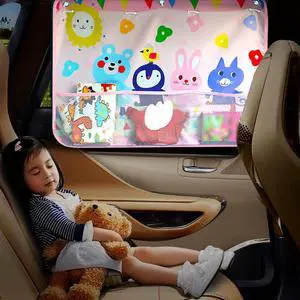 Car Sun Shade for Baby Kids Children 2 Pack Car Side Window Curtain Protector Protects from Sun Glare Heat Blocks UV Rays Glare Car Interior Sun Blocker Blind (Pink)