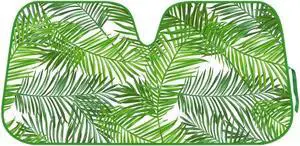 BDK Tropical Leaves Auto Windshield Sun Shade for Car SUV Truck - Balmy Fern - Double Bubble Foil Jumbo Folding Accordion - AS-768