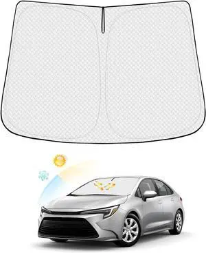 Windshield Sun Shade for Toyota Corolla 2019-2025 (Not for Corolla Cross) Accessories Thicken 6-Layer Front Window Sunshade Cover Sun Visor Protector Foldable Block UV Rays Keep Vehicle Cool
