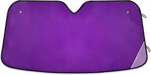 xigua Purple Solid Color Car Windshield Sun Shade Front Window Folding Auto Sunshade Anti-UV Rays Sun Visor Shade for Car Truck SUV
