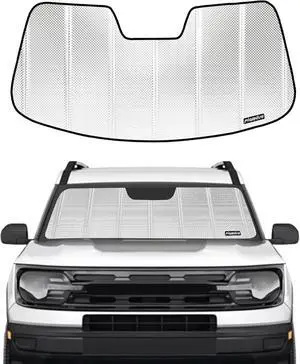 Windshield Sun Shade for Ford Bronco Sport 2021-2025. Reflective Aluminum Film Front Window Sunshade - BLAZBLOCK