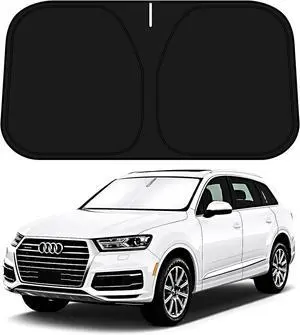 D-Lumina Windshield Sun Shade for 2016-2025 Au-di Q7 Accessories, Front Window Sunshade Sun Visor Protector Block UV Rays Heat, Foldable 2 Layers 210T Material