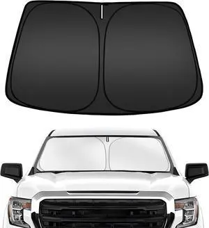 ARISMOTOR Windshield Sun Shade for GMC Sierra 1500 2500 3500 (SLT AT4 Denali) 2019-2025, Custom Fit Foldable Front Window Sunshade Sun Visor Protector, Block UV Rays Keep Your Car Cooler