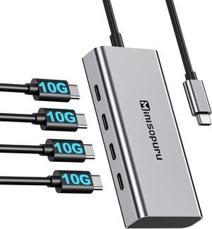 Minisopuru 4 Ports USB C Hub  10Gbps USB Hub for Laptop, USB Hub Multiport Adapter, USB C Adapter for MacBook Pro, MacBook, MacBook Air, iPad, Surface Pro, Chromebook. (No Charging/Video Transfer)