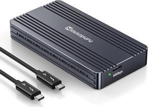 Minisopuru 40Gbps M.2 NVMe SSD Enclosure with Thunderbolt Cable, 8TB Thunderbolt NVME Enclosure for M1 M2 Pro/Max, Compatible with USB4/3.2/3.1/3.0/2.0, NVMe M.2 Enclosure Support 2280 M & B+M-Key