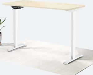 MotionGrey Standing Desk Height Adjustable Electric Motor Sit-to-Stand Desk Computer for Home and Office - White Frame (43x24 Light Brown Tabletop)