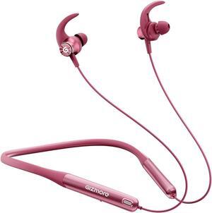 GIZMORE Giz Mn227 Bang Bluetooth Wireless 5.2 in Ear Neckband, Up to 40 Hrs Playtime, Dual Pairing, Touch Controls, Magnetic Smart Buds, Fast Caharge Neckband (Pink)