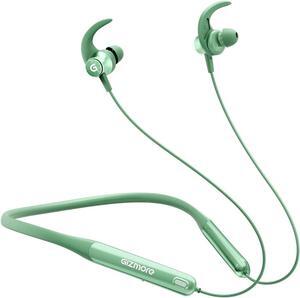 GIZMORE Giz Mn227 Bang Bluetooth Wireless 5.2 in Ear Neckband, Up to 40 Hrs Playtime, Dual Pairing, Touch Controls, Magnetic Smart Buds, Fast Caharge Neckband (Green)