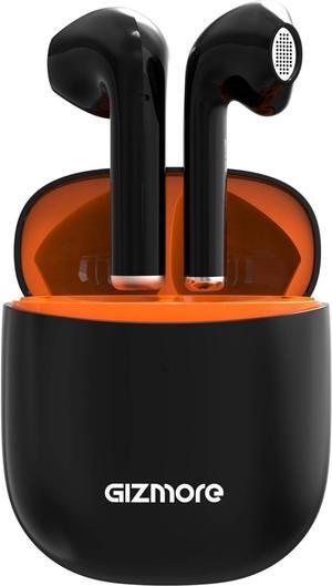 GIZMORE 801 Air Massive Playback Upto 25 Hr, Voice Assistant & Type C Fast Charge Bluetooth Headset Wireless Earphone 15 Minutes of Charging Time (Black)