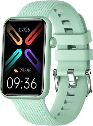 GIZMORE Slate 1.57 Inch Super Aod with 500 Nits Brightness | Ai | Sports Modes | Spo2, Bt Calling Smartwatch Sleek Metal Frame Curved Glass Rectangular Display (Green)
