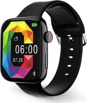 GIZMORE Bluetooth Calling Smartwatch Cloud 1.85(4.69) Cm IPS Large 500 Nits Peak Brighter Display | Ai Voice Assistant | Privacy Lock | Multiple Sport Modes (Black)
