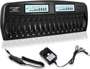 CITYORK 16 Bay 1.2V Rechargeable Battery Charger,  AA AAA NiMH NiCD Battery Charger with Refresh Function