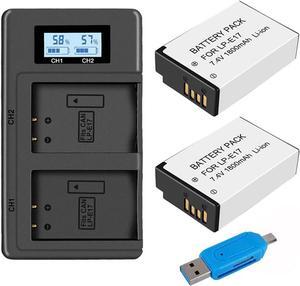 CITYORK 2-Pack LP-E17 1800mAh High Capacity Li-ion Battery and LCD Dual Charger for Canon EOS M3, M5, M6, Rebel T6i, Rebel T6s, Rebel T7i, 750D, 760D, 8000D, 77D, Kiss X8i, 200D, 800D, SL2 Camera CITYORK 2-Pack LP-E17 1800mAh High Capacity Li-ion Battery and LCD Dual Charger for Canon EOS M3, M5, M6, Rebel T6i, Rebel T6s, Rebel T7i, 750D, 760D, 8000D, 77D, Kiss X8i, 200D, 800D, SL2 Camera
