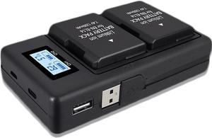 CITYORK 2 Pack ENEL14 EL14a Batteries with USB LCD Smart Charger for Nikon D3100 D3200 D3300 D5100 D5500 D5300 P7000 P7700 P7800