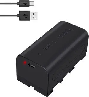 CITYORK NP-F550 NP-F570 NP-F530 NP-F330 Battery with Micro USB Charger Port for Sony CCD-RV100 CCD-RV200 CCD-SC5 CCD-SC6 LED Video Light (1 Pack)