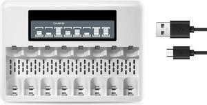 CITYORK 8 Slots LCD Display Battery Charger For 1.5V AA AAA Rechargeable Lithium Battery 1.5V AAA AA Li-Ion Battery Charger