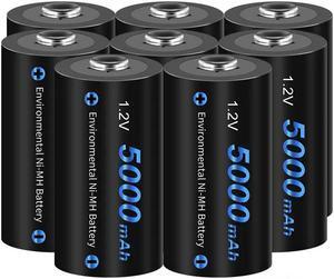 CITYORK 6 Pack 5000 Mah 1.2V Ni-MH Rechargeable C Batteries, Discharge C Size Rechargeable Batteries