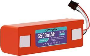 CITYORK 14.4V 6500mAh Li-ion Replacement Battery for Xiaomi Mijia Roborock S5 S6 S7 S50 S51 S55 Series E20 E25 E35