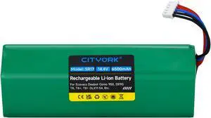 CITYORK 6500mAh 14.4V Replacement Battery for Ecovacs Deebot T5 T8 T8+ T9 T9+ Deebot Ozmo 950 T10 T9 DX65, DX93, DX96 X1 X1 Omni X1 Turbo X1 Plus DBX11-11/21 DLX11-21/61 201-1913-4201 S10-LI-144-5200