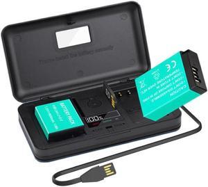 CITYORK 2 Pack LP-E17 7.2 V 1800mAh Batteries with LCD Charger Battery Casefor Canon EOS RP 200D 250D M3 M5 M6 750D 760D T6i T6s 800D 8000D Kiss X8i Camera