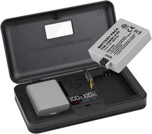 CITYORK LP-E5 LPE5 Battery 2 Pack 7.4V 1800mAh with LCD Dual Charger for Canon EOS Rebel XS, Rebel T1i, Rebel XSi, 1000D, 500D, 450D, Kiss X3, KissX2, KissF