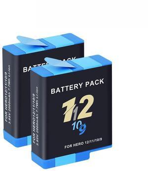 CITYORK 2 Pack Rechargeable Battery 2000mAh Replacement for GoPro Hero 12 Black Hero 11 Black Hero 10 Black Hero 9 Black Sport Camera Accessories