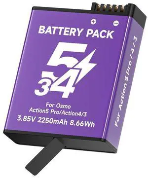 CITYORK Rechargeable DJI Osmo Action 5 Pro Batteries 1-Pack 2250mAh for DJI Osmo Action 5 Pro,Osmo Action 4 and Osmo Action 3