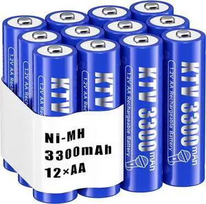 CITYORK 1.2V Ni-MH AA 3300mAh Rechargeable Battery, 1200 Cycles High Performance AA Batteries Pack for Remote Controller, Electric Toys,Flashlight,Mice-12 Pack