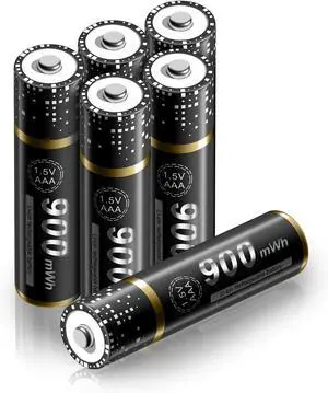 CITYORK 6 Pack Rechargeable AAA Lithium Batteries, Long-Lasting Triple AAA Batteries,Fast Charge, Up to 1500 Cycles, AAA Rechargeable Batteries for Outdoor Solar Lights, Flashlight, Temperature Monito