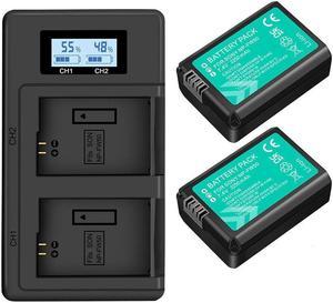 CITYORK NP-FW50 NPFW50 NP FW50 Battery+LCD Dual Charger for Sony Alpha a6500 a6300 a6000 a5000 a3000 NEX-3 a7 7R a7R a7R II