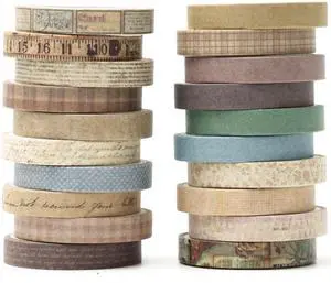 Vintage Washi Tape Set 20 Rolls Skinny Retro Decorative Antique Patterns Masking Tapes for Arts, DIY Crafts, Journals, Planners, Scrapbook, Wrapping (Vintage) Vintage Washi Tape Set 20 Rolls Skinny Retro Decorative Antique Patterns Masking Tapes for Arts, DIY Crafts, Journals, Planners, Scrapbook, Wrapping (Vintage)