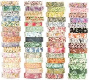 Flowers Washi Tape Set 60 Rolls Floral Patterns Decorative Skinny Blooms Masking Tapes for Arts, DIY Crafts, Journals, Planners, Scrapbook, Wrapping (Spring) Flowers Washi Tape Set 60 Rolls Floral Patterns Decorative Skinny Blooms Masking Tapes for Arts, DIY Crafts, Journals, Planners, Scrapbook, Wrapping (Spring)