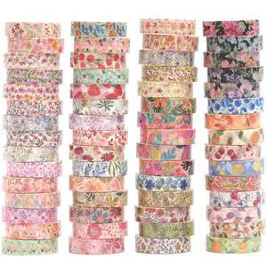 Flowers Washi Tape Set 60 Rolls Floral Patterns Decorative Skinny Blooms Masking Tapes for Arts, DIY Crafts, Journals, Planners, Scrapbook, Wrapping (Summer) Flowers Washi Tape Set 60 Rolls Floral Patterns Decorative Skinny Blooms Masking Tapes for Arts, DIY Crafts, Journals, Planners, Scrapbook, Wrapping (Summer)