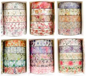 Flowers Washi Tape Set 30 Rolls Floral Patterns Decorative Skinny Slim Masking Tapes for Arts, DIY Crafts, Journals, Planners, Scrapbook, Wrapping (Blossoms Flourish) Flowers Washi Tape Set 30 Rolls Floral Patterns Decorative Skinny Slim Masking Tapes for Arts, DIY Crafts, Journals, Planners, Scrapbook, Wrapping (Blossoms Flourish)