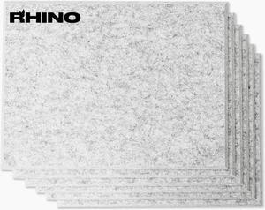 Windscreen Supply Co. 6-Pack RHINO Fireproof Acoustic Sound Proofing Wall Panels 16 in. x 12 in. Silver - RHP1612S