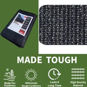 Windscreen Supply Co. Heavy Duty Mesh Kennel Shade Cover 6 ft. x 12 ft. 85% Blockage Black - PS0612BLK