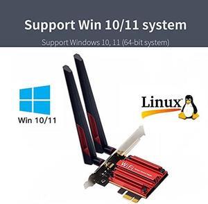 Teday 10DB Antennas WiFi 6E PCIE Adapter Intel AX210 Bluetooth 5.3 Wireless 5374Mbps 2 in 1 Tri Band 2.4G/5G/6Ghz WiFi 6 Network Card for PC Desktop Windows 10 11