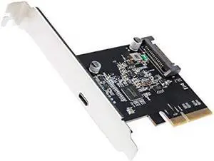 IO CREST USB-C 3.2 Gen 2x2 Type-C 20 Gbps PCI-e Gen 3 x4 Expansion Card SATA Powered ASMedia ASM3242
