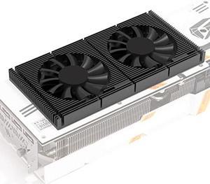 GPU Backplate Memory Radiator Aluminum Heatsink Cooler with Dual 70mm 4Pin PWM Cooling Fan for Graphics Card RTX 3090