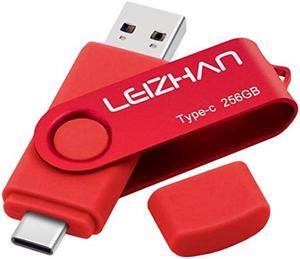 leizhan 256GB USB-C Flash Drive, Type-C USB Drive 3.0 for Samsung Galaxy Note10, S10,Note 9, S9, Note 8,S8,Google Pixel, Red