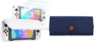 Accessories Kit for Nintendo Switch Lite - YOOWA Accessories Bundle with  Carrying Case, Protective Cover case, 2-Pack Tempered Glass Screen  Protector