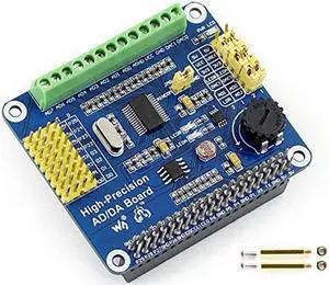 High-Precision AD/DA Expansion Board for Raspberry Pi 4B/3B+/3B/2B/Zero/W/Zero WH and Jetson Nano,Add High-Precision AD/DA Functions to Pi. Onboard ADS1256 8-CH 24bit ADC and DAC8532 2-CH 16bit DAC High-Precision AD/DA Expansion Board for Raspberry Pi 4B/3B+/3B/2B/Zero/W/Zero WH and Jetson Nano,Add High-Precision AD/DA Functions to Pi. Onboard ADS1256 8-CH 24bit ADC and DAC8532 2-CH 16bit DAC
