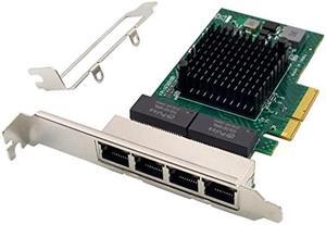 Quad-Port PCIe Gigabit Ethernet Server Adapter with NetXtreme(r) BCM5719 Chipset PCI Express 1000M Network LAN Card for Windows Server Linux Ubuntu VMware (BCM5719-4P)
