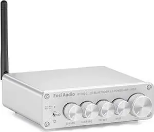 Fosi Audio BT30D-S Bluetooth 5.0 Stereo Audio Receiver Amplifier 2.1 Channel Mini Hi-Fi Class D Integrated Amp 50 Watt x2+100 Watt for Home Outdoor Passive Speakers/Subwoofer Powered Subwoofer Fosi Audio BT30D-S Bluetooth 5.0 Stereo Audio Receiver Amplifier 2.1 Channel Mini Hi-Fi Class D Integrated Amp 50 Watt x2+100 Watt for Home Outdoor Passive Speakers/Subwoofer Powered Subwoofer