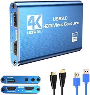 4K Capture Card,USB 3.0 HDMI Video Capture Device,Video Capture Card 4K 1080P 60FPS,HDMI Capture Card Switch,Game Capture Card USB 3.0,for Living Streaming Broadcasting Video Recording