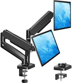 BONTEC Dual Monitor Stand White, Monitor Mount for 13-27 Inch LCD LED,  Ergonomic Full Motion Heavy Duty Double Monitor Arms Hold up to 22 lbs,  VESA