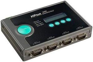MOXA NPort 5450 w/Adapter - 4 Ports Device Server, 10/100 Ethernet, RS-232/422/485, DB-9, 15KV ESD, 110V Adapter Included