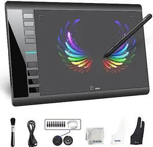 Graphics Drawing Tablets, UGEE M708 10 x 6 inch Large Active Area Drawing Tablet with 8 Hot Keys 8192 Levels Pen Graphic Tablets for Computer Digital Art Creation Sketch for Windows Mac os and Linux